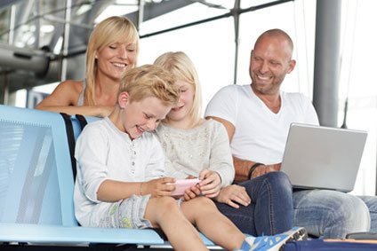 Family at the airport